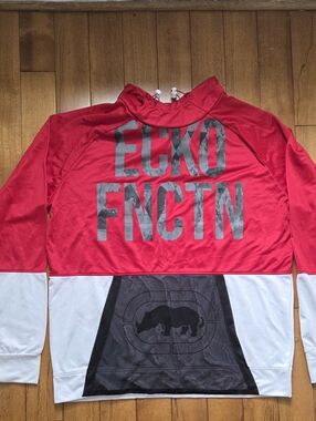 Ecko Function Red & White Graphic Performance  Pullover Hoodie Size 2XL